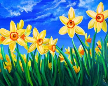 EASY Daffodil Flower painting for Beginners step by step Acrylic